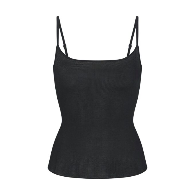 TRANSPARENT RIBBELT LANG CAMI