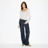 TRANSPARENT RIBBELT LANGERMET HENLEY-SKJORTE