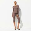 TRANSPARENT RIBBELT LANGERMET HENLEY-SKJORTE