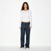 TRANSPARENT RIBBELT LANGERMET HENLEY-SKJORTE