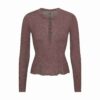 TRANSPARENT RIBBELT LANGERMET HENLEY-SKJORTE
