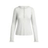 TRANSPARENT RIBBELT LANGERMET HENLEY-SKJORTE
