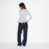 TRANSPARENT RIBBELT LANGERMET TOPP MED RUND HALS