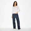 TRANSPARENT RIBBELT LANGERMET TOPP MED RUND HALS