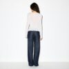 TRANSPARENT RIBBELT LANGERMET TOPP MED RUND HALS