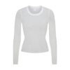 TRANSPARENT RIBBELT LANGERMET TOPP MED RUND HALS