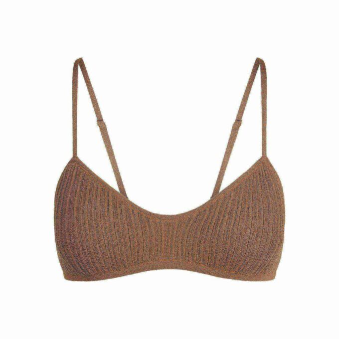 TRANSPARENT STRIKKET BRALETTE