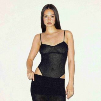 TRANSPARENT STRIKKET CAMI-BODY