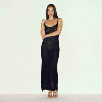 TRANSPARENT STRIKKET LANG CAMI-KJOLE
