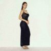 TRANSPARENT STRIKKET LANG CAMI-KJOLE