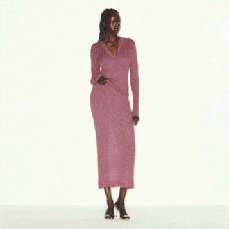 TRANSPARENT STRIKKET LANGERMET HENLEY