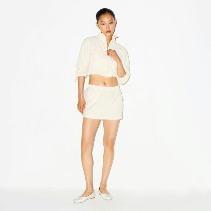 UTENDØRS FLEECE CROPPED 3/4 ERME JAKKE