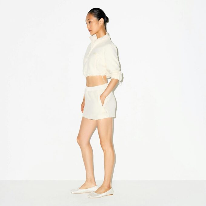 UTENDØRS FLEECE CROPPED 3/4 ERME JAKKE