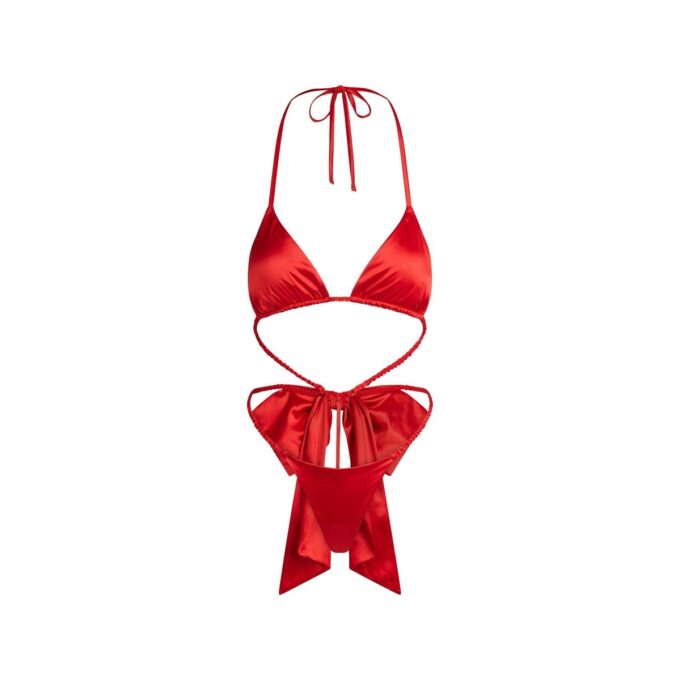 VEVET GLANS SKIMPY BOW TEDDY