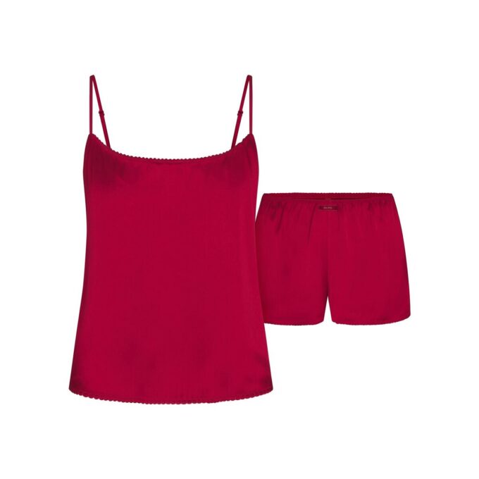 VEVET GLANSENDE CAMI OG KORT NATTSETT